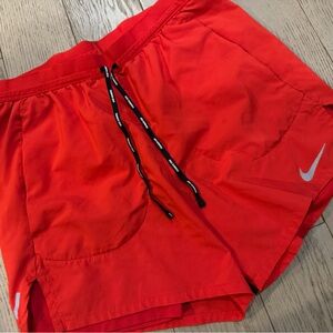 Nike Running Shorts Red with Gray Swoosh